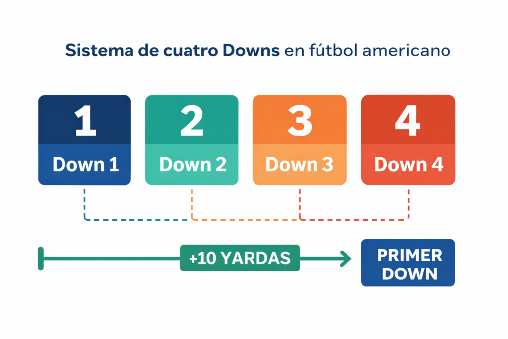 Sistema de 4 downs para conseguir 10 yardas