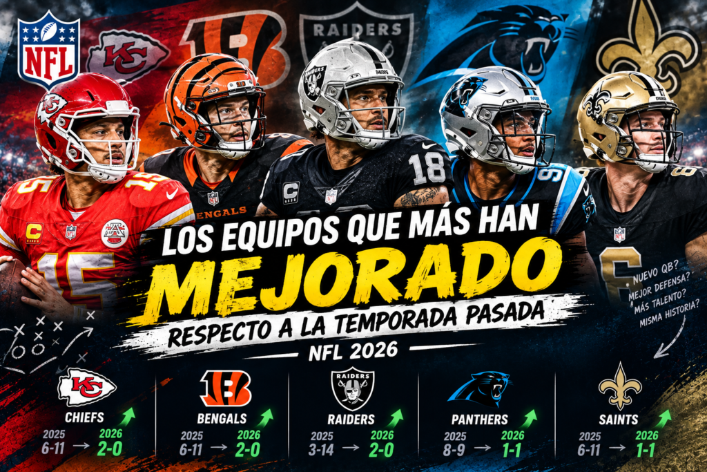 nfl 2026. Los equipos que mas han mejorado