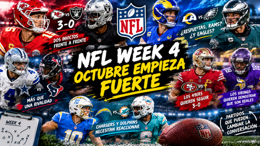 MEJORES PARTIDOS WEEK4 NFL 2026